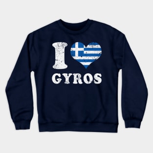 Love Gyros Greek Food Greece Flag Crewneck Sweatshirt